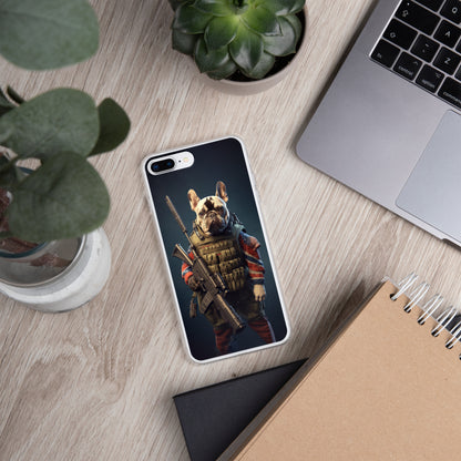 Soldier Frenchie iPhone Case - A Brave and Lovable Choice for Pet Lovers and Military Supporters