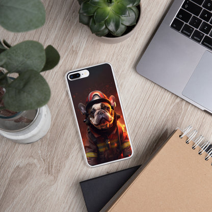 Firefighter Frenchie iPhone Case - A Brave and Adorable Choice for Pet Lovers and Firefighter Admirers