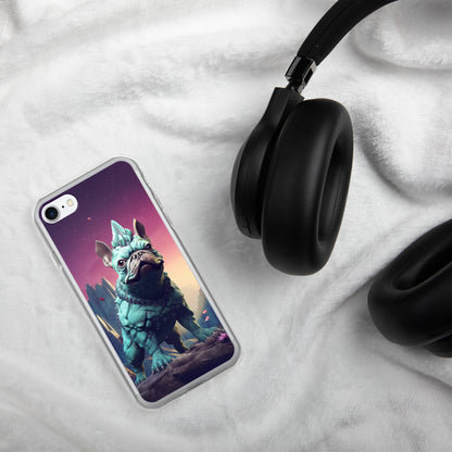 Dinosaur Frenchie iPhone Case - A Quirky and Prehistoric Choice for Pet Lovers and Dinosaur Admirers