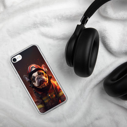 Firefighter Frenchie iPhone Case - A Brave and Adorable Choice for Pet Lovers and Firefighter Admirers