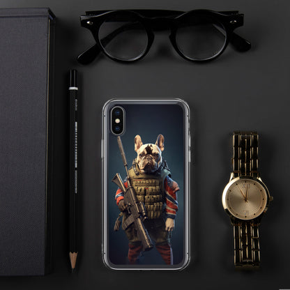 Soldier Frenchie iPhone Case - A Brave and Lovable Choice for Pet Lovers and Military Supporters