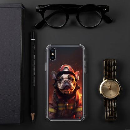 Firefighter Frenchie iPhone Case - A Brave and Adorable Choice for Pet Lovers and Firefighter Admirers