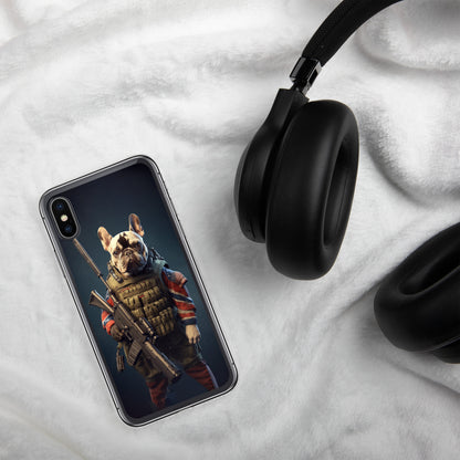 Soldier Frenchie iPhone Case - A Brave and Lovable Choice for Pet Lovers and Military Supporters