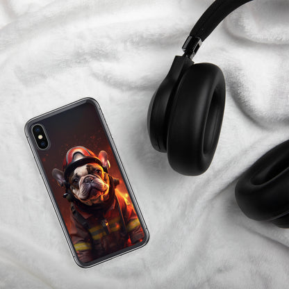 Firefighter Frenchie iPhone Case - A Brave and Adorable Choice for Pet Lovers and Firefighter Admirers