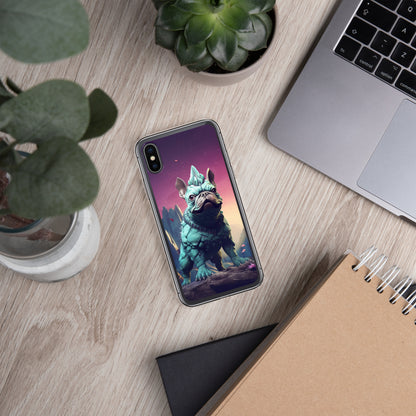 Dinosaur Frenchie iPhone Case - A Quirky and Prehistoric Choice for Pet Lovers and Dinosaur Admirers