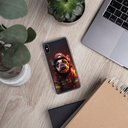 Firefighter Frenchie iPhone Case - A Brave and Adorable Choice for Pet Lovers and Firefighter Admirers