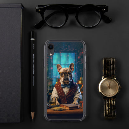 Professor Frenchie iPhone Case - A Sophisticated and Witty Choice for Pet Lovers and Academic Enthusiasts