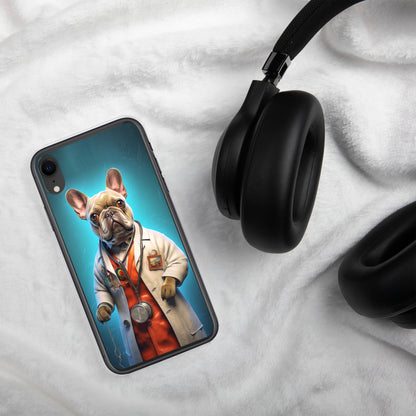 Doctor Frenchie iPhone Case - A Smart and Humorous Choice for Pet Lovers and Medical Enthusiasts