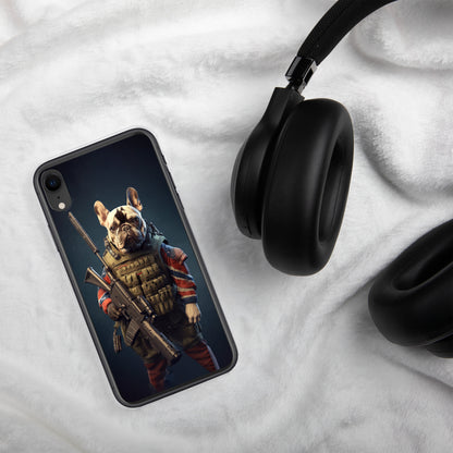 Soldier Frenchie iPhone Case - A Brave and Lovable Choice for Pet Lovers and Military Supporters