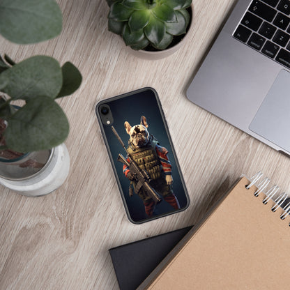 Soldier Frenchie iPhone Case - A Brave and Lovable Choice for Pet Lovers and Military Supporters