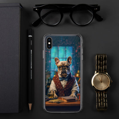 Professor Frenchie iPhone Case - A Sophisticated and Witty Choice for Pet Lovers and Academic Enthusiasts