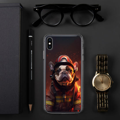 Firefighter Frenchie iPhone Case - A Brave and Adorable Choice for Pet Lovers and Firefighter Admirers