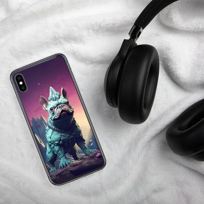 Dinosaur Frenchie iPhone Case - A Quirky and Prehistoric Choice for Pet Lovers and Dinosaur Admirers