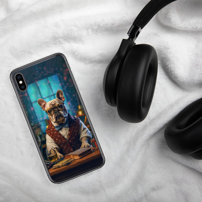 Professor Frenchie iPhone Case - A Sophisticated and Witty Choice for Pet Lovers and Academic Enthusiasts