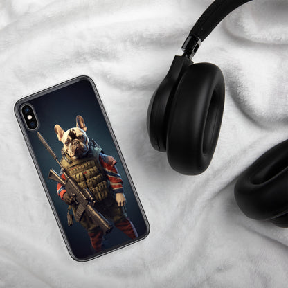 Soldier Frenchie iPhone Case - A Brave and Lovable Choice for Pet Lovers and Military Supporters