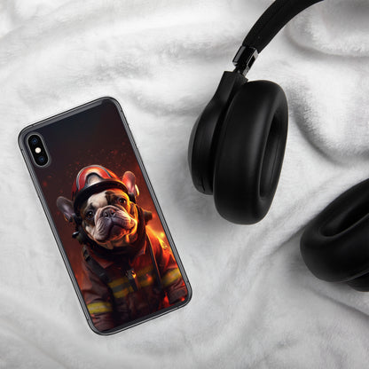 Firefighter Frenchie iPhone Case - A Brave and Adorable Choice for Pet Lovers and Firefighter Admirers