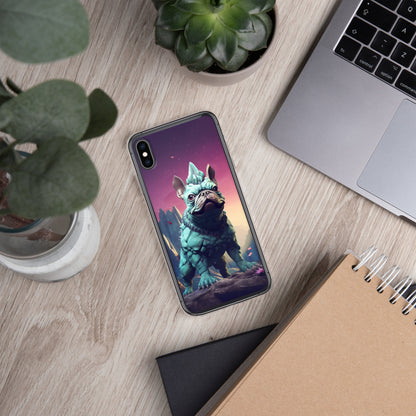 Dinosaur Frenchie iPhone Case - A Quirky and Prehistoric Choice for Pet Lovers and Dinosaur Admirers