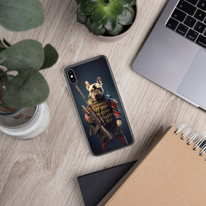 Soldier Frenchie iPhone Case - A Brave and Lovable Choice for Pet Lovers and Military Supporters