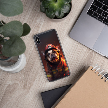 Firefighter Frenchie iPhone Case - A Brave and Adorable Choice for Pet Lovers and Firefighter Admirers