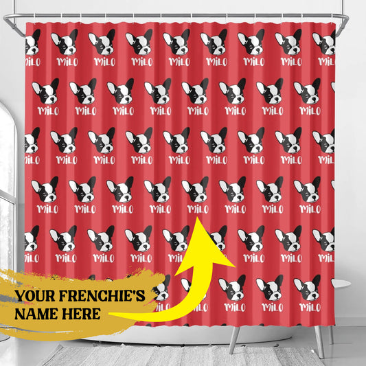 Personalized Shower Curtain with Frenchie’s Name