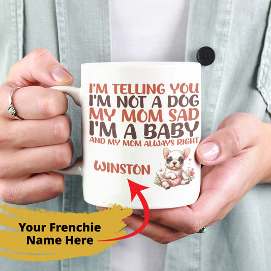 Personalized Ceramic Mug with Custom Frenchie Name