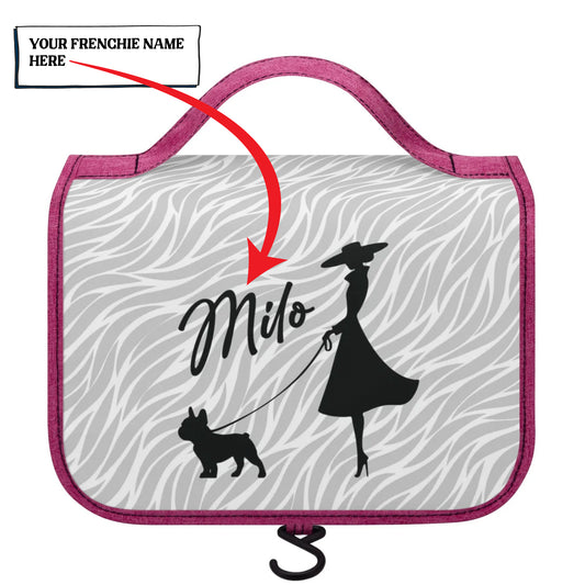 Personalized  Cosmetic Travel Bag with Your french  Bulldog’s Name