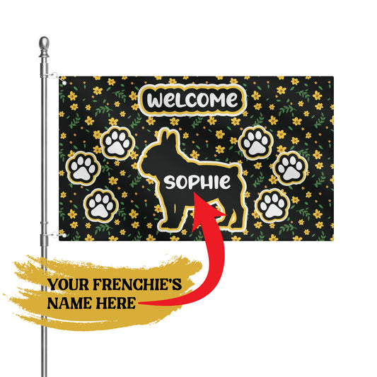 Personalized French Bulldog Garden Flag with frenchie name