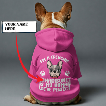 Personalized French Bulldog Hoodies with Owner's Name and Funny Quotes – Stylish, Cozy, and Premium 100% Cotton