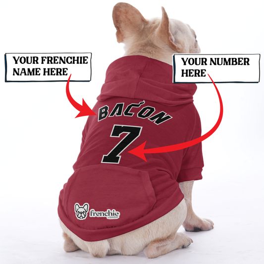 Customizable French Bulldog Hoodies with Your Pet’s Name & Number | Frenchie Shop Original