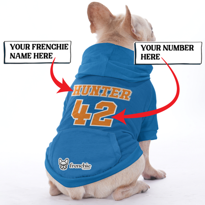 Customizable French Bulldog Hoodies with Your Pet’s Name & Number | Frenchie Shop Original