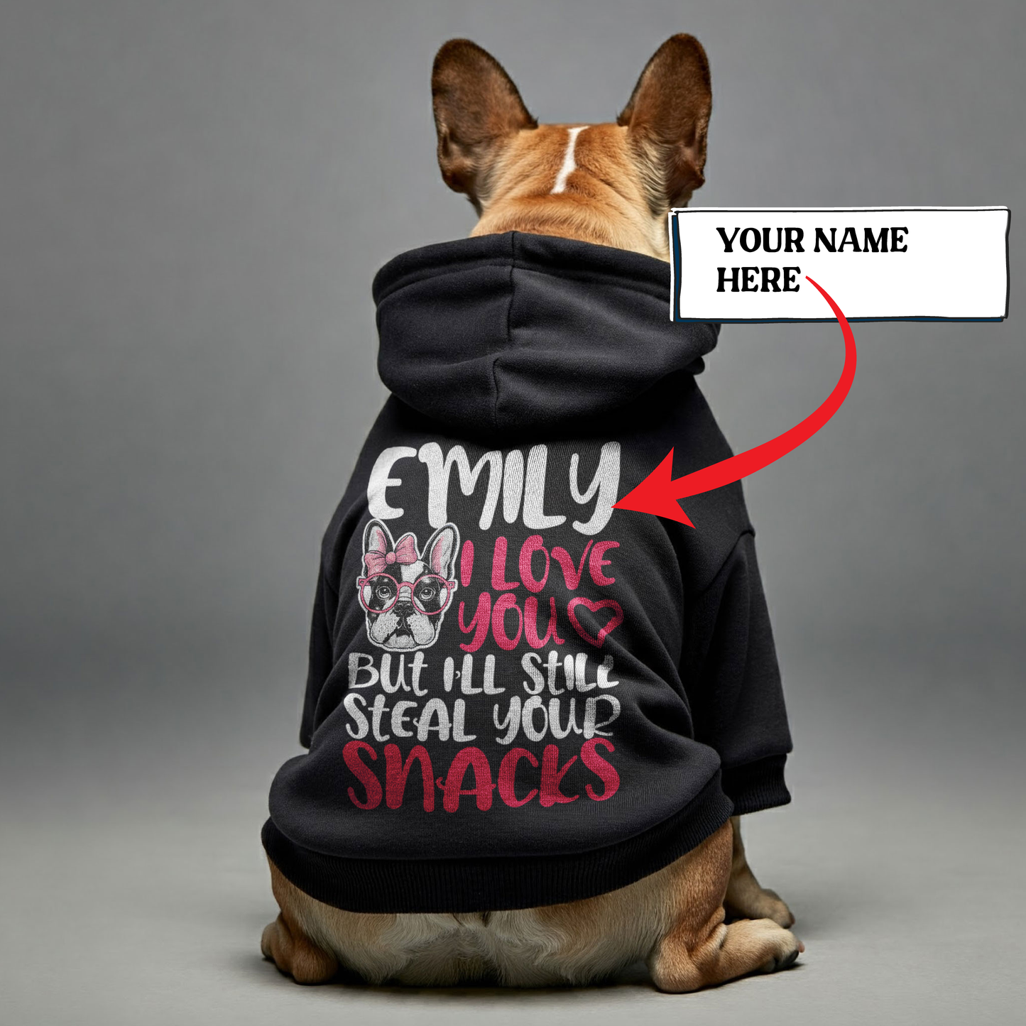 Personalized French Bulldog Hoodies with Owner's Name and Funny Quotes – Stylish, Cozy, and Premium 100% Cotton