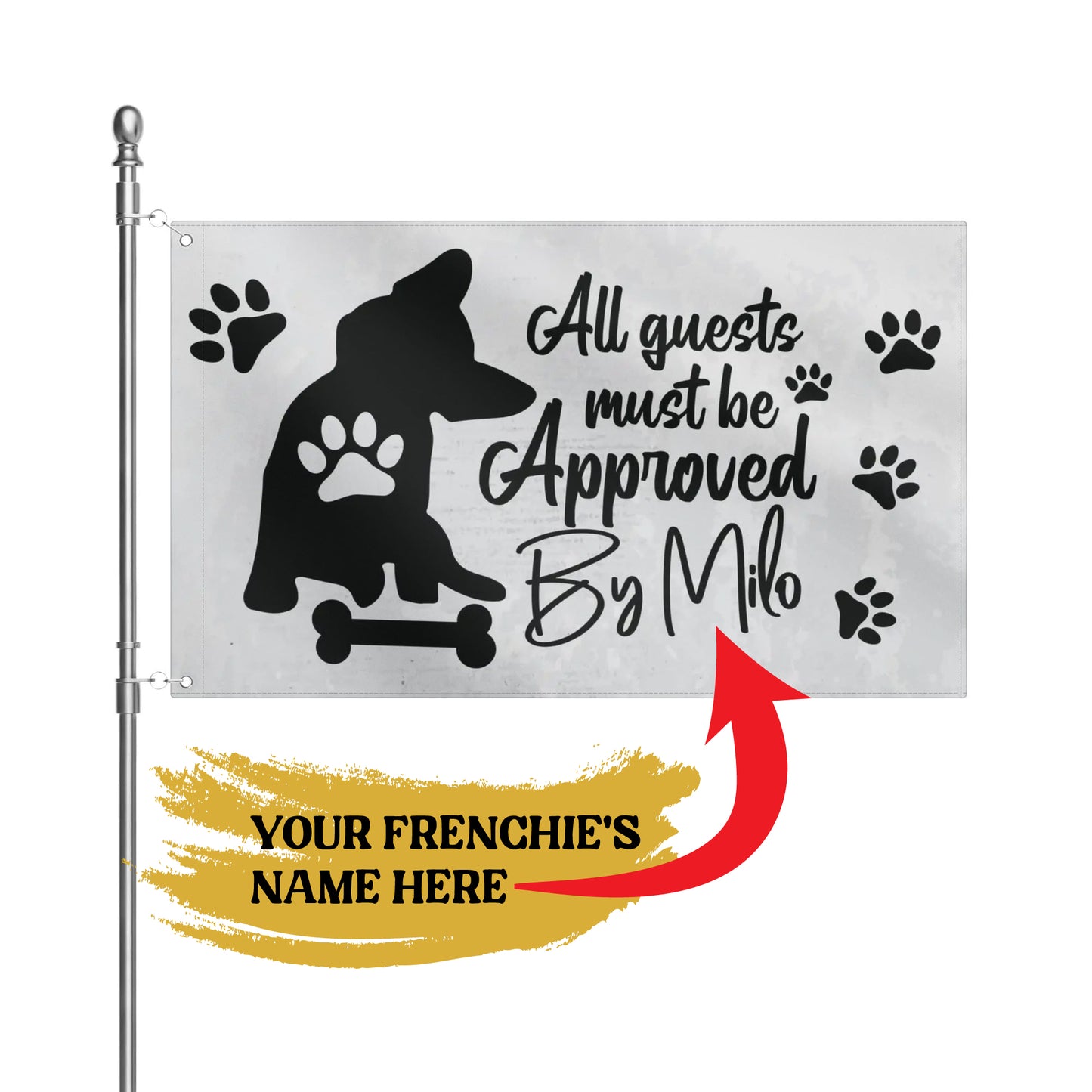 Personalized French Bulldog Garden Flag with frenchie name