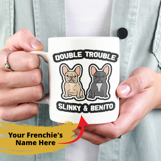 Personalized Ceramic Mug with Custom Frenchie Name