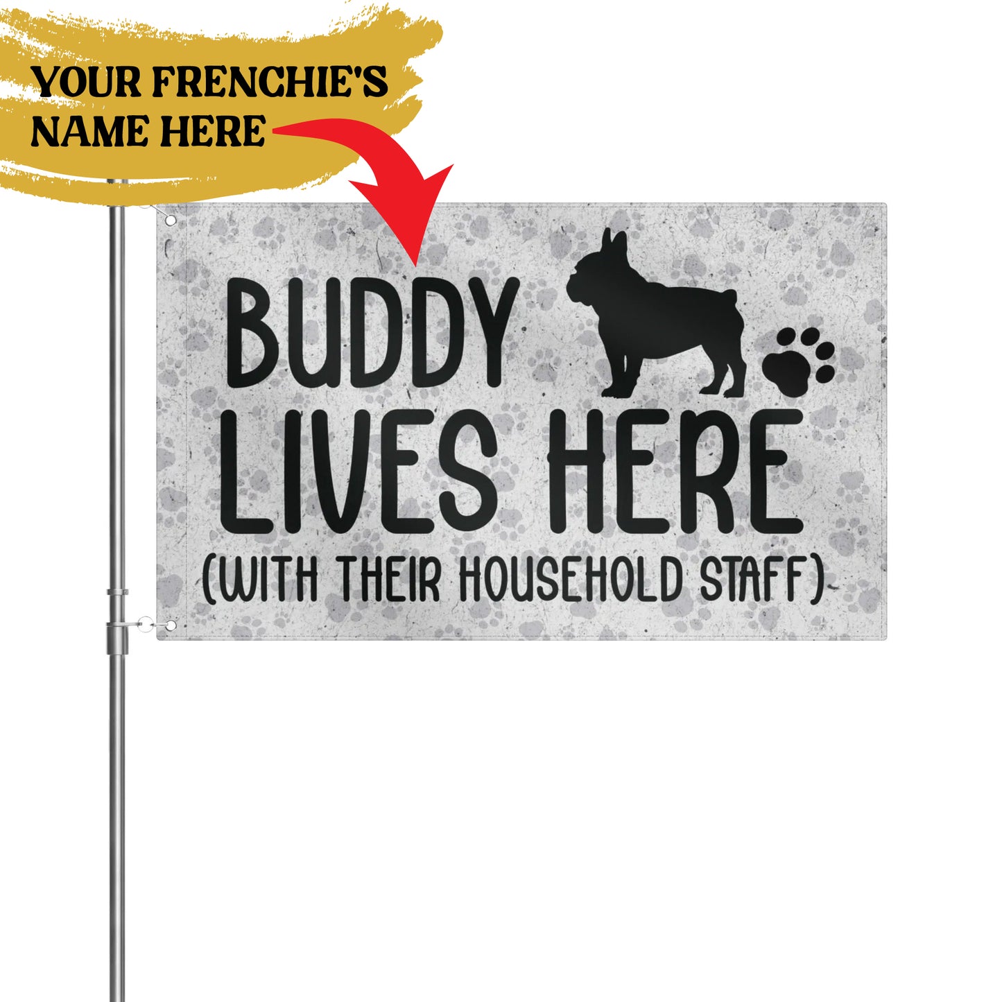 Personalized French Bulldog Garden Flag with frenchie name