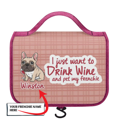 Personalized  Cosmetic Travel Bag with Your french  Bulldog’s Name