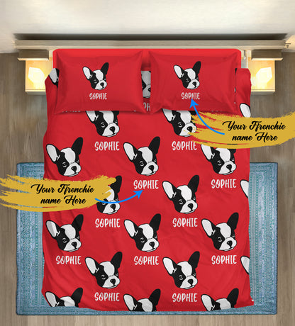 Custom Bedding Set with Frenchie's Name - Bedding Set