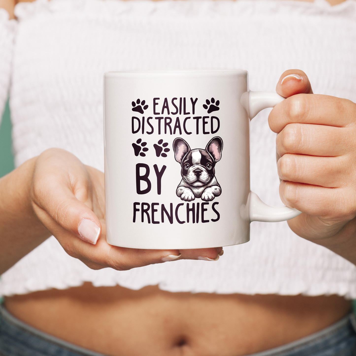 easly distracted by frenchies - Ceramic Mug for Frenchie lovers