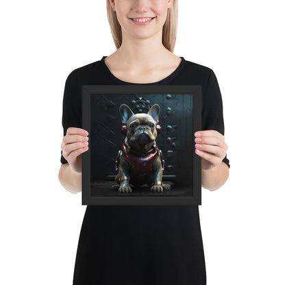 Frenchie Elegance Framed Poster - Artistic Expression with a Canine Twist