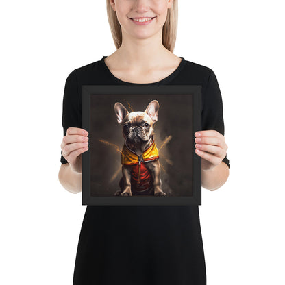 Frenchie Speedy Framed Poster