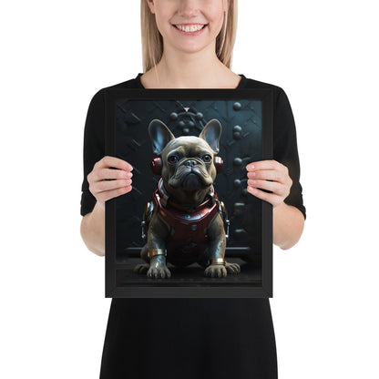 Frenchie Elegance Framed Poster - Artistic Expression with a Canine Twist