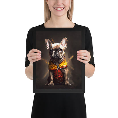 Frenchie Speedy Framed Poster