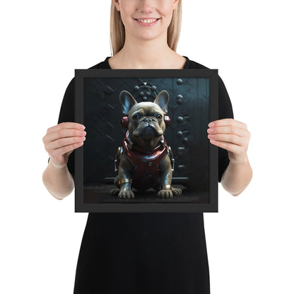 Frenchie Elegance Framed Poster - Artistic Expression with a Canine Twist