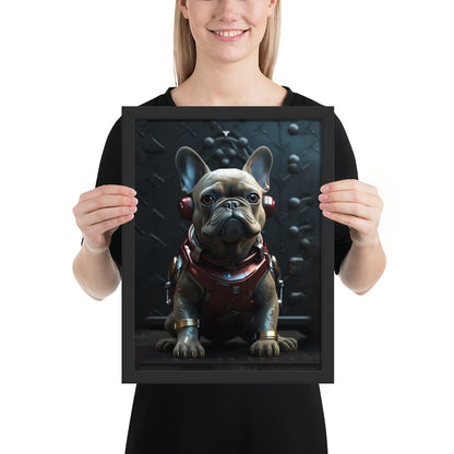 Frenchie Elegance Framed Poster - Artistic Expression with a Canine Twist