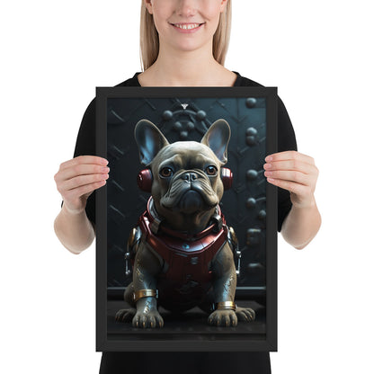 Frenchie Elegance Framed Poster - Artistic Expression with a Canine Twist