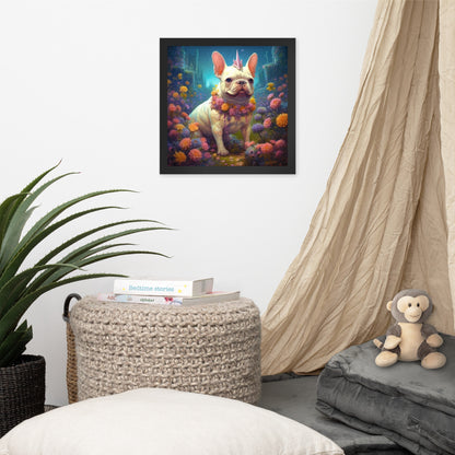 Unicorn Frenchie Framed Poster - A Magical and Endearing Choice for Pet Lovers and Unicorn Devotees