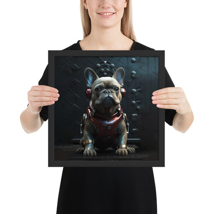 Frenchie Elegance Framed Poster - Artistic Expression with a Canine Twist