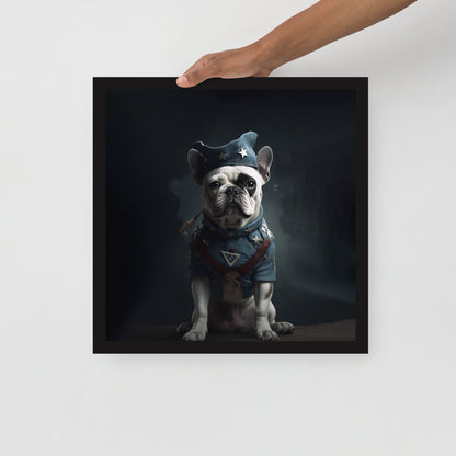 Frenchie Art Print - Nautical Framed Poster