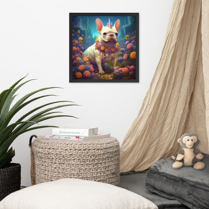 Unicorn Frenchie Framed Poster - A Magical and Endearing Choice for Pet Lovers and Unicorn Devotees