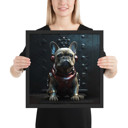 Frenchie Elegance Framed Poster - Artistic Expression with a Canine Twist