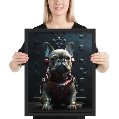 Frenchie Elegance Framed Poster - Artistic Expression with a Canine Twist